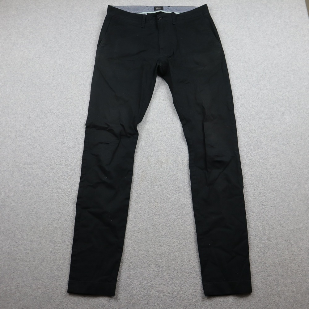 J.Crew Pants Mens 30x34 250 Skinny Chinos Black Stretch Re-Imagined Solid Casual